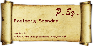 Preiszig Szandra névjegykártya